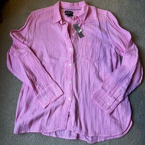J. Crew Vibrant Pink Button-Up Shirt
